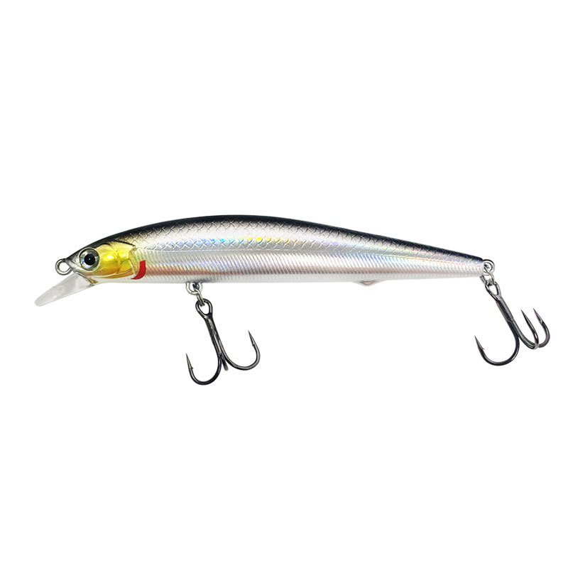 ГиперМол Воблер для рыбалки Minnow, 10 см/10 г черно-серебристая