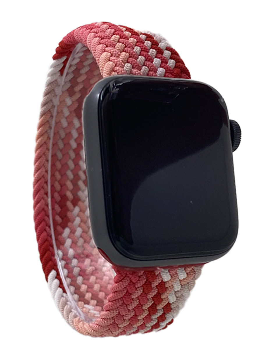 Apple Нейлоновый ремешок для Apple Watch 1-9/SE/SE2/SE3 (38/40/41 мм), 10/11/S10/S11, 42 мм без застежки, разноцветный красный, размер S