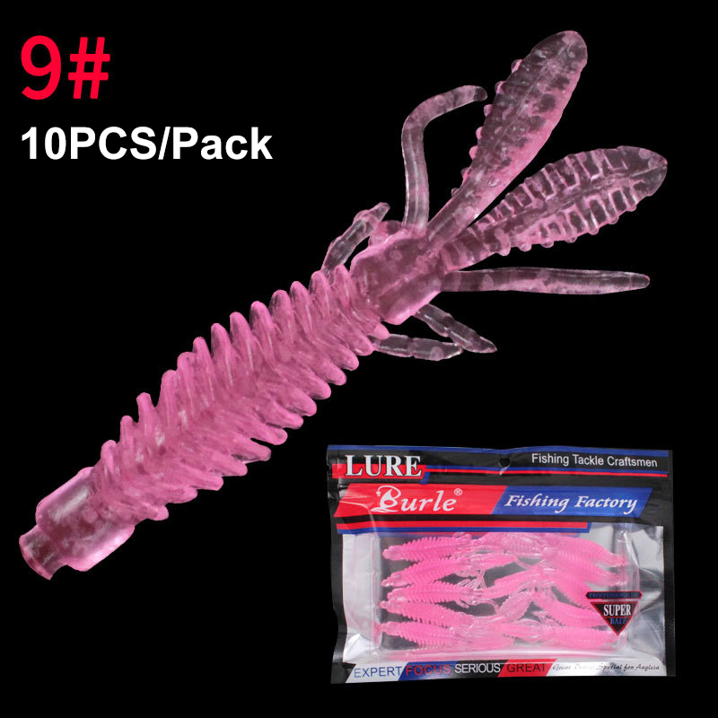 ГиперМол Рыболовная ароматизированная, соленая, плавающая мягкая приманка, имитация креветки для оснастки NED Rig Shrimp, 6,5см/1,8 г, 10 шт розовая