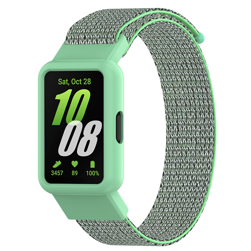Samsung Нейлоновый ремешок на липучке с защитным чехлом для Samsung Galaxy Watch Fit 3 чайный