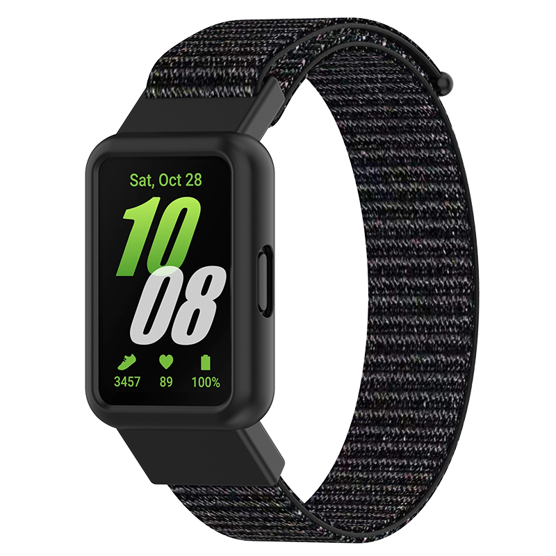 Samsung Нейлоновый ремешок на липучке с защитным чехлом для Samsung Galaxy Watch Fit 3 черный