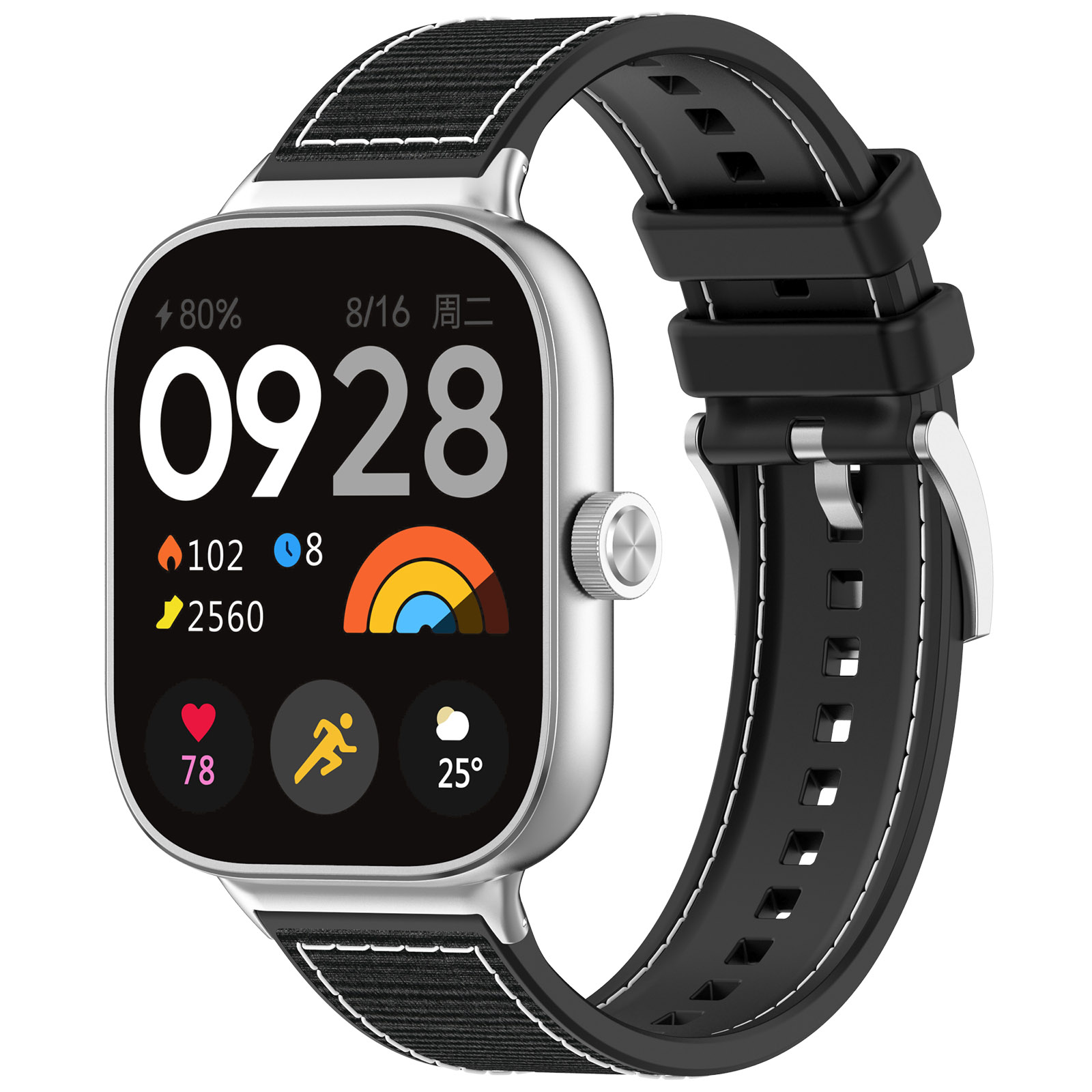 ГиперМол Cиликоново-нейлоновый ремешок для Xiaomi Mi Band 8 Pro/9 Pro и Redmi Watch 4/5 черный