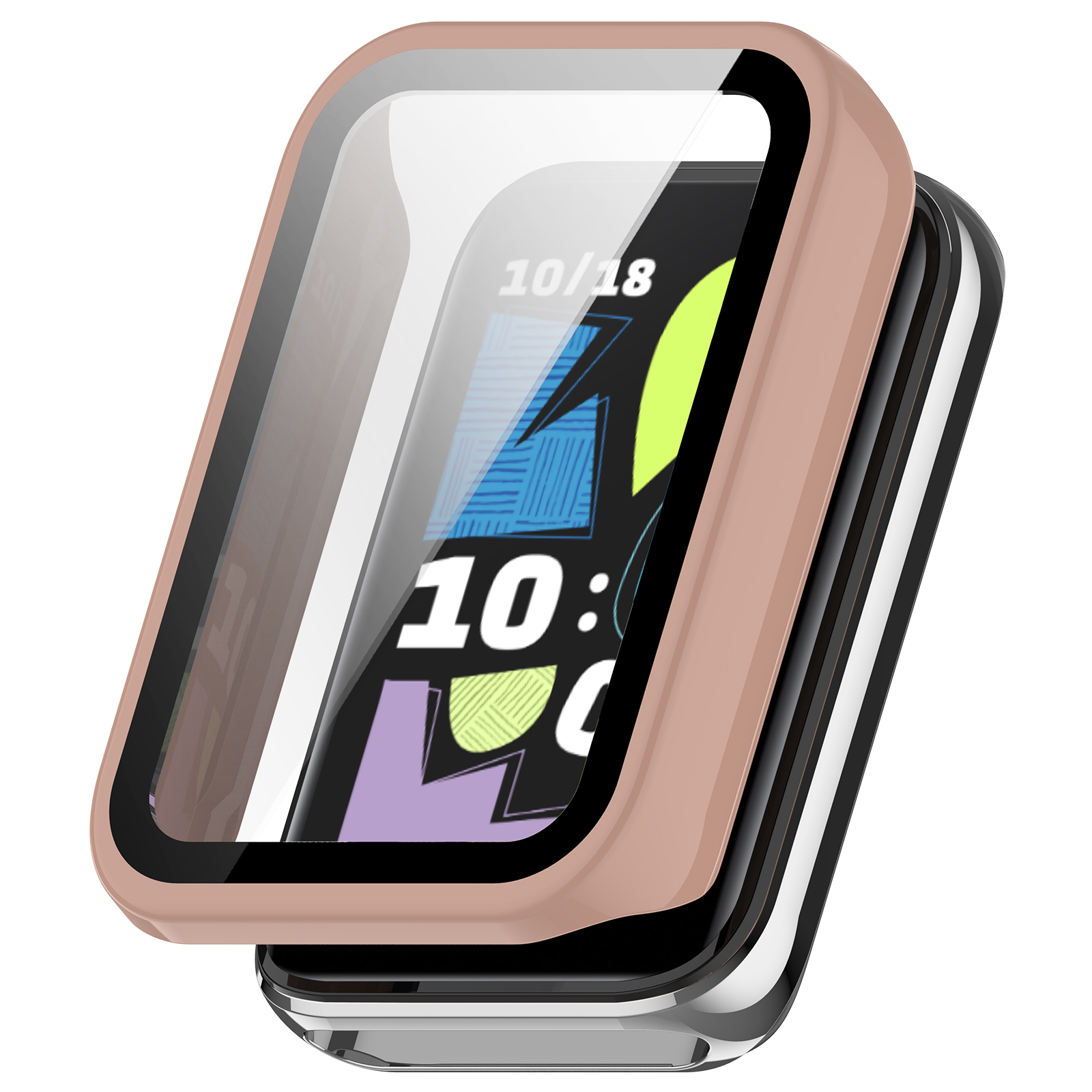 Honor  Жёсткий защитный чехол со стеклом для Honor Band 10 вишнево-розовый