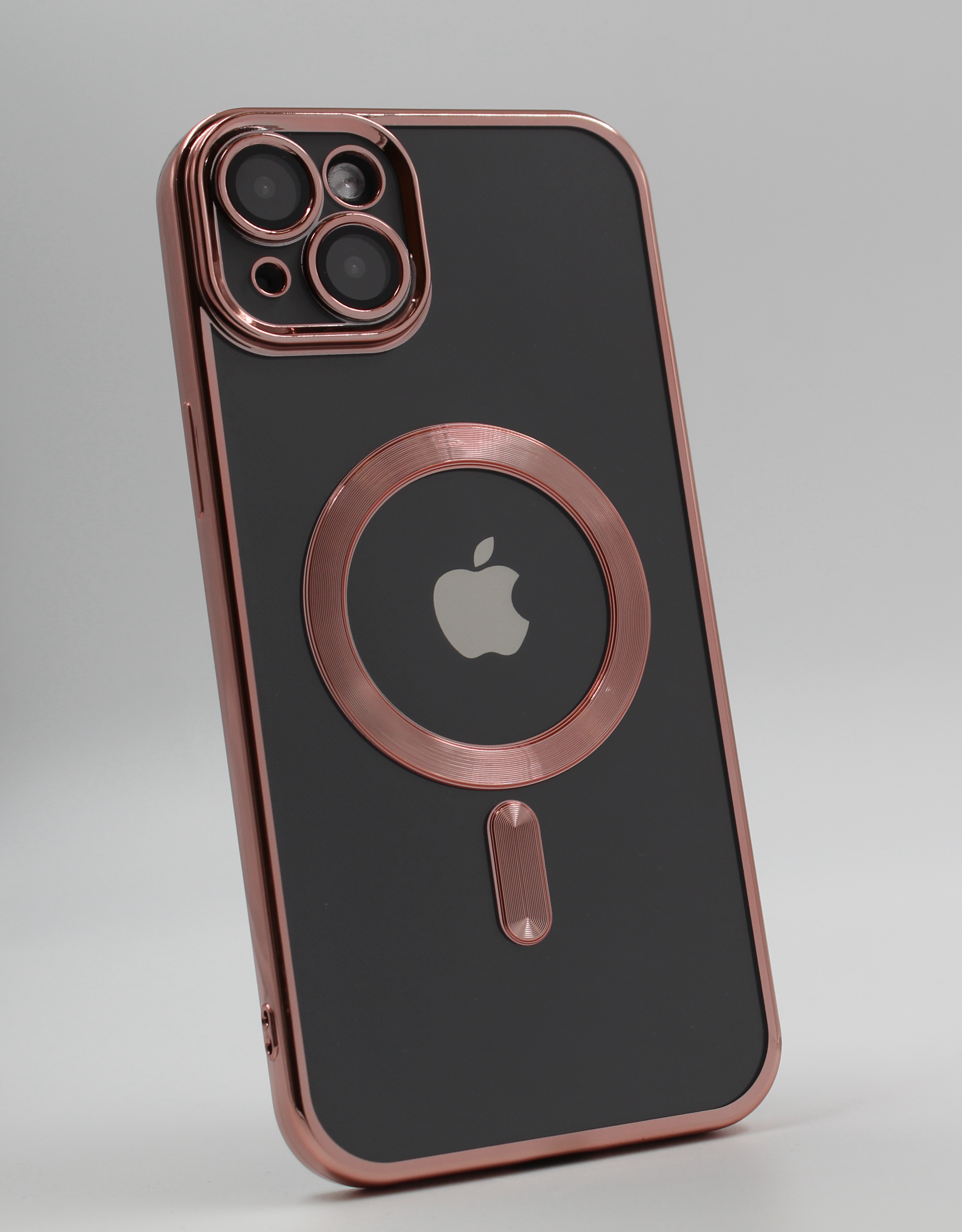 Apple Прозрачный чехол с глянцевой рамкой для iPhone 14 Plus, MagSafe розовый