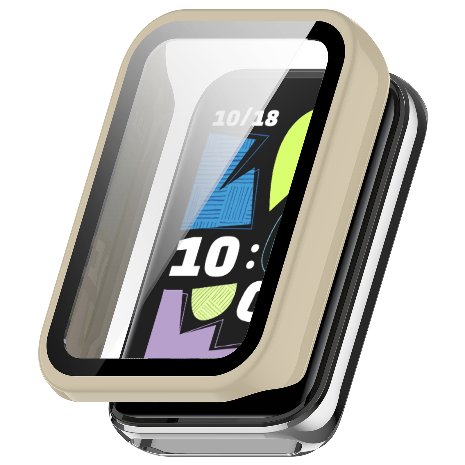 Honor  Жёсткий защитный чехол со стеклом для Honor Band 10 слоновая кость