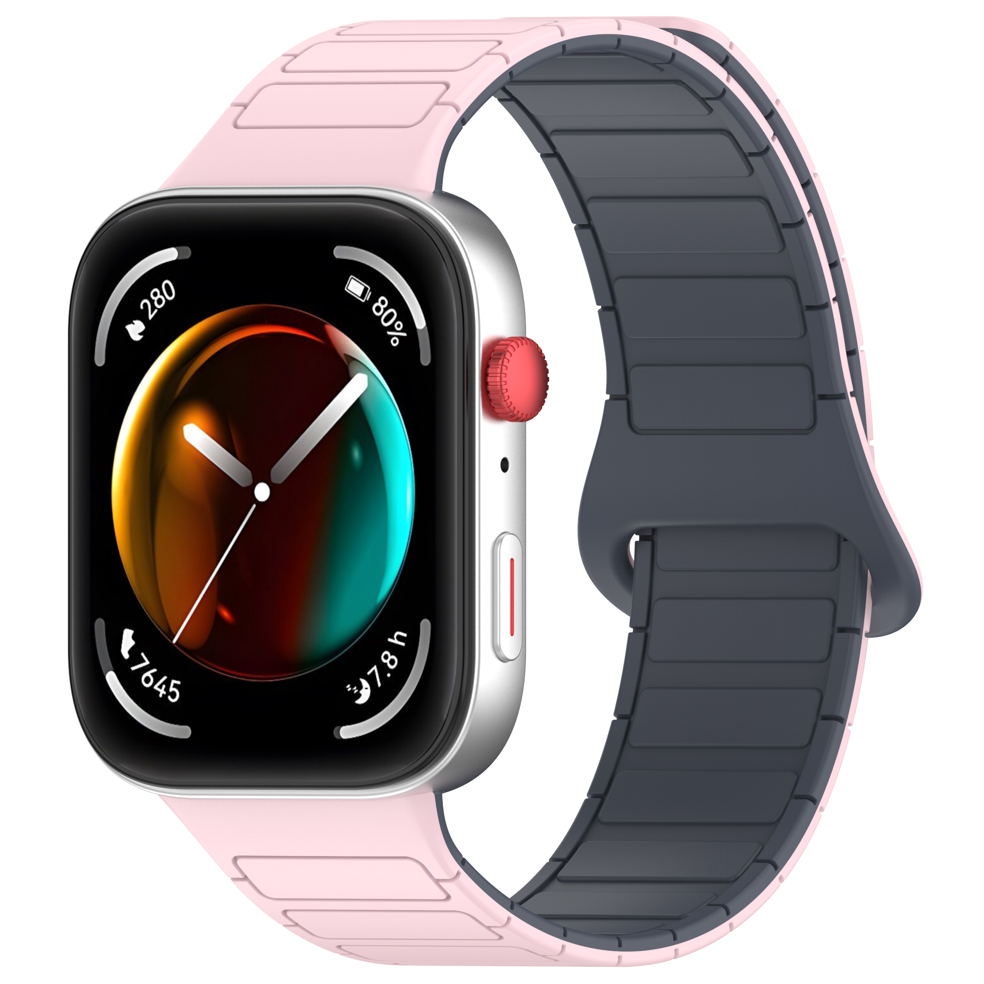 Huawei Двухцветный магнитный ремешок Huawei Watch Fit 3/4/4 Pro светло-розово-серый