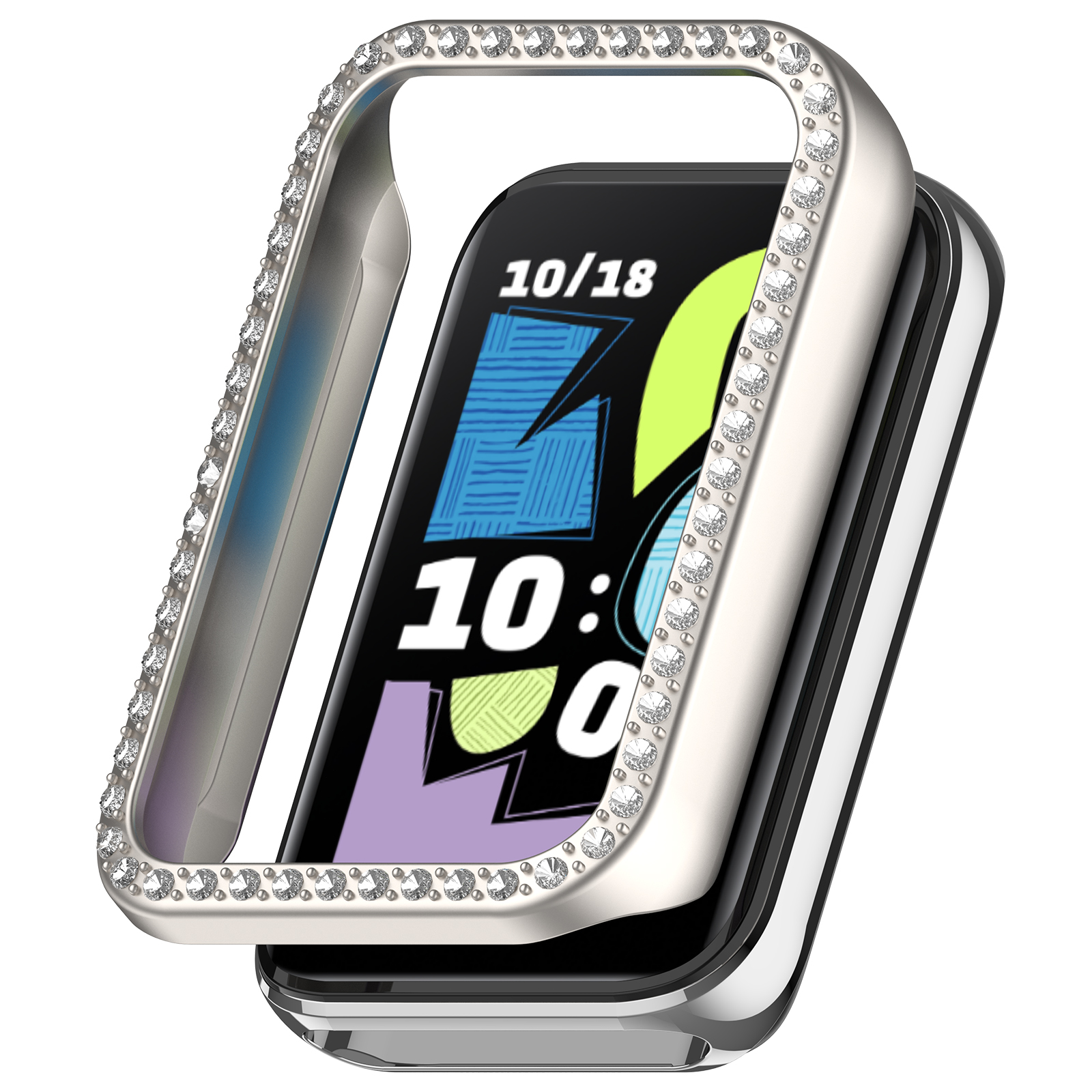 Honor  Жёсткий защитный бампер со стразами для Honor Band 10 матово-лунный