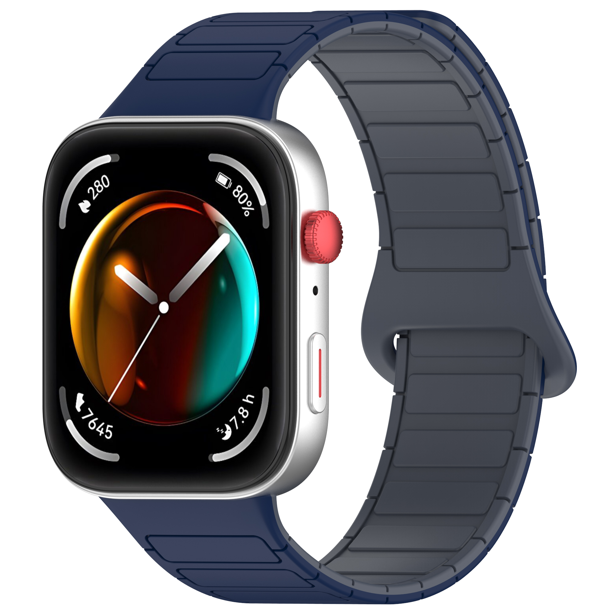 Huawei Двухцветный магнитный ремешок Huawei Watch Fit 3/4/4 Pro ночной синий-серый