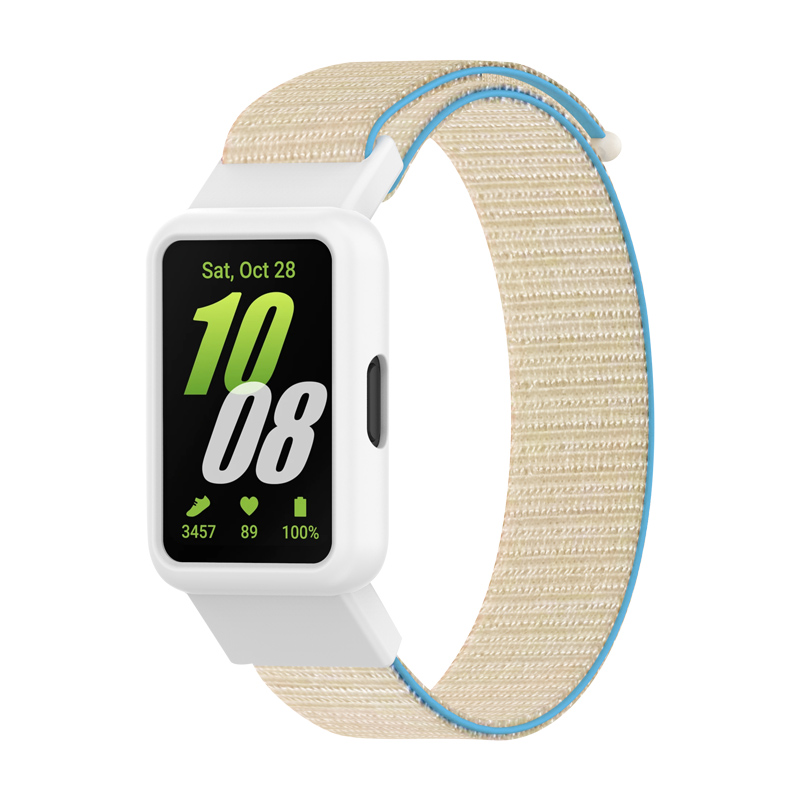 Samsung Нейлоновый ремешок на липучке с защитным чехлом для Samsung Galaxy Watch Fit 3 молочный