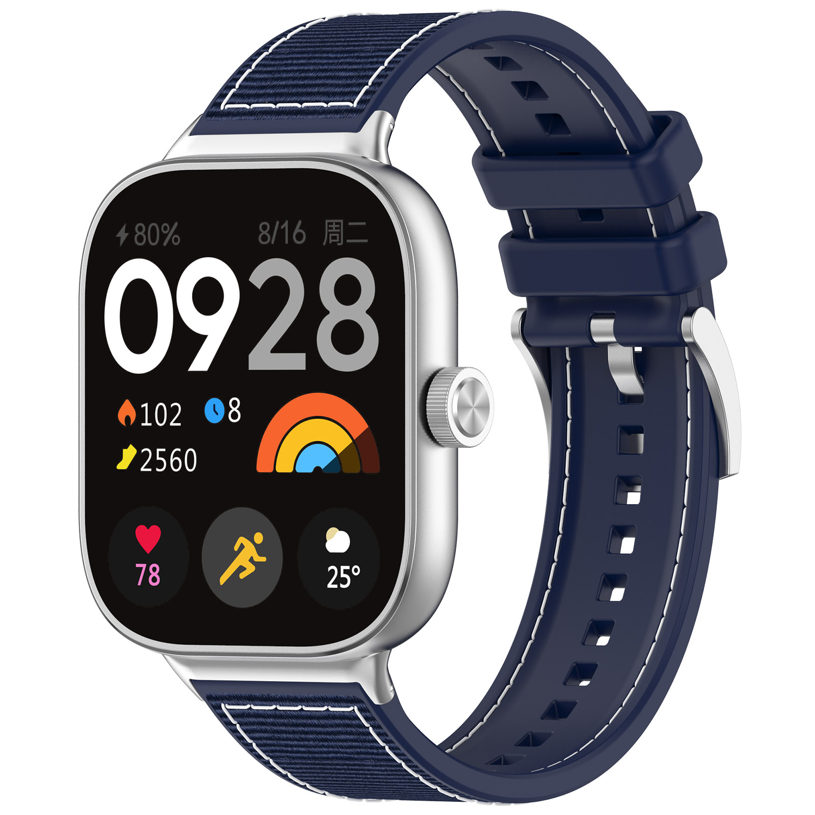 ГиперМол Cиликоново-нейлоновый ремешок для Xiaomi Mi Band 8 Pro/9 Pro и Redmi Watch 4/5 ночной синий