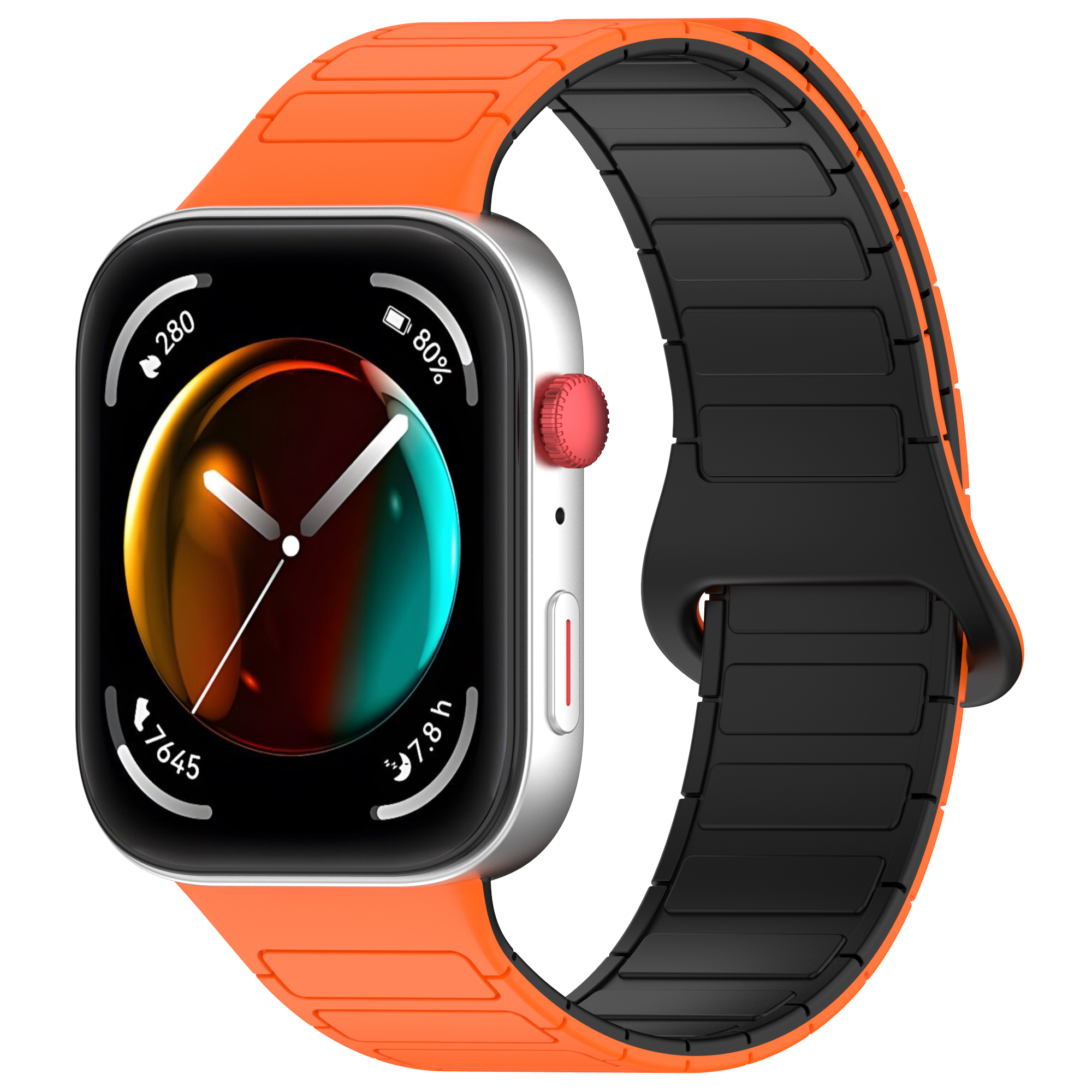 Huawei Двухцветный магнитный ремешок Huawei Watch Fit 3/4/4 Pro оранжево-черный