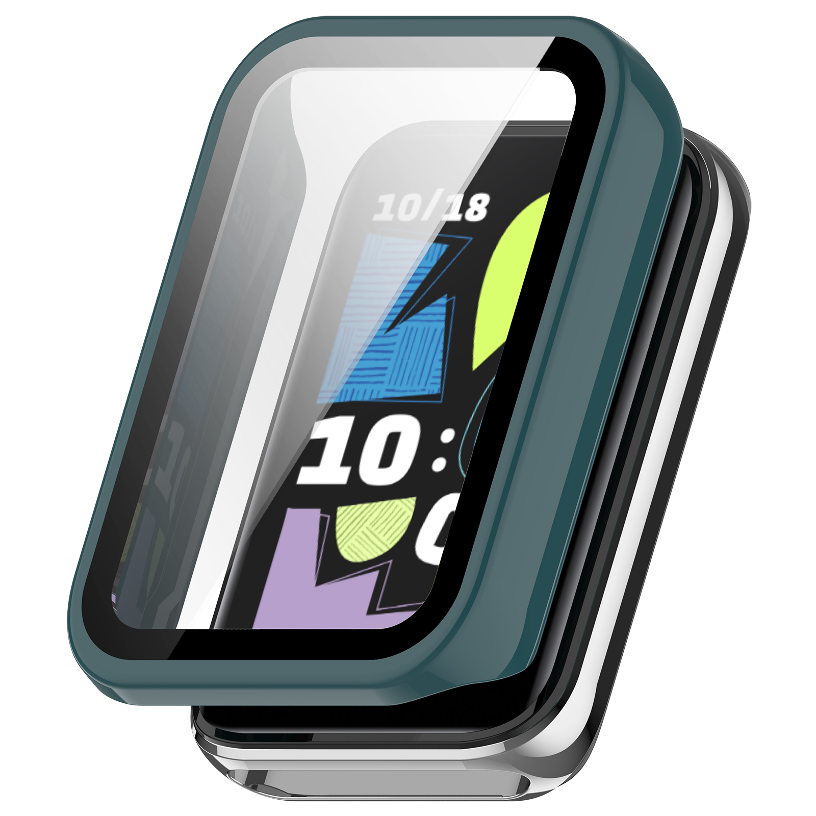 Honor  Жёсткий защитный чехол со стеклом для Honor Band 10 сосново-зеленый