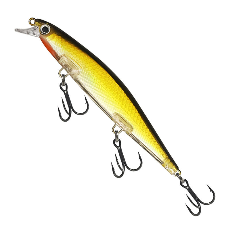 ГиперМол Воблер для рыбалки Minnow, 11 см/14 г черно-золотистая